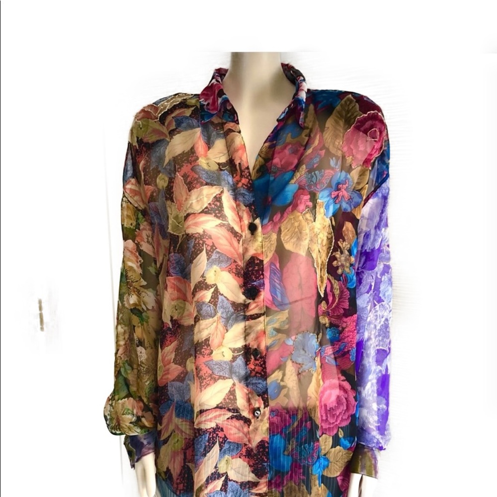 Vintage sheer chiffon shirt